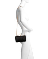 Black | Emma Satin Minaudiere with Outer Pocket