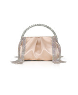 Champagne | Tatiana Crystal Fringe Pouch Clutch