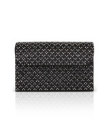 Black | Anna Edwardian Crystal Pattern Embellished Clutch