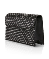 Black | Anna Edwardian Crystal Pattern Embellished Clutch
