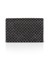 Black | Anna Edwardian Crystal Pattern Embellished Clutch
