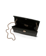 Black | Anna Edwardian Crystal Pattern Embellished Clutch