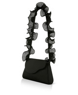 Black | Sophia Ruffle Strap Shoulder Bag