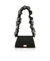 Black | Sophia Ruffle Strap Shoulder Bag