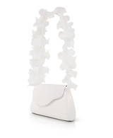 White | Sophia Ruffle Strap Shoulder Bag