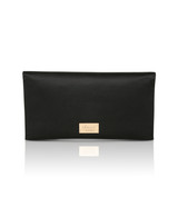 Black | Sarah Envelope Clutch with Crystal Brooch