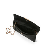 Black | Sarah Envelope Clutch with Crystal Brooch