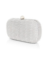 Silver | Christy Micro Glitter and Crystal Minaudiere