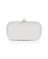 Silver | Christy Micro Glitter and Crystal Minaudiere