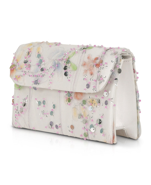 White | Dove Mini Trapizoid Clutch Side