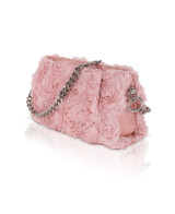 Dusty Pink | Anya Rosette Zipper Top Shoulder Clutch Side