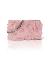 Dusty Pink | Anya Rosette Zipper Top Shoulder Clutch Back