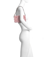 Dusty Pink | Anya Rosette Zipper Top Shoulder Clutch Form