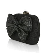 Black | Emmy Crystal Bow Minaudiere Side