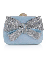 Blue | Emmy Crystal Bow Minaudiere Front