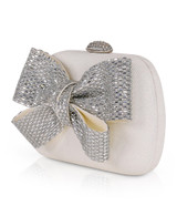 White | Emmy Crystal Bow Minaudiere Side