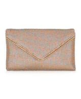 Gold | Noemi Crystal Envelope Clutch Front