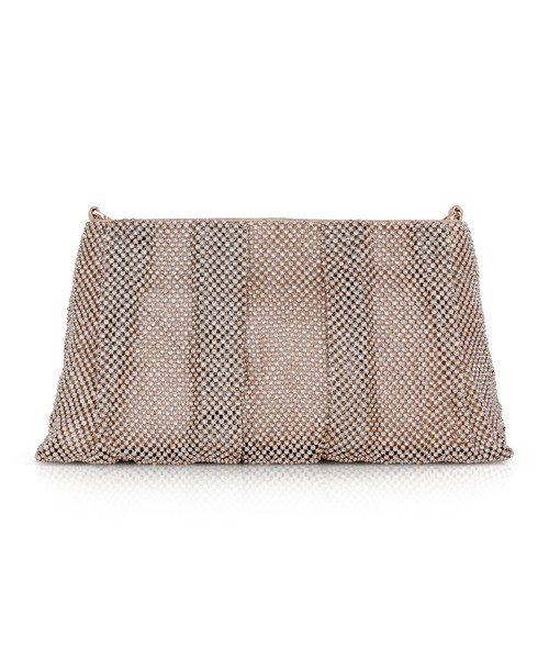 Gold | Lilibet Crystal Mesh Box Crossbody Front