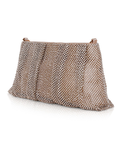 Gold | Lilibet Crystal Mesh Box Crossbody Side