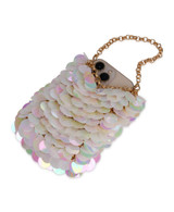 White | Nori AB Sequin Mini Pouch Crossbody Back