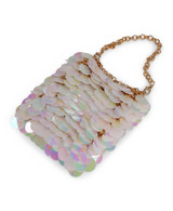 White | Nori AB Sequin Mini Pouch Crossbody Open