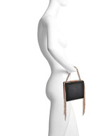 Black | Ryker Crystal Fringe Box Clutch Form