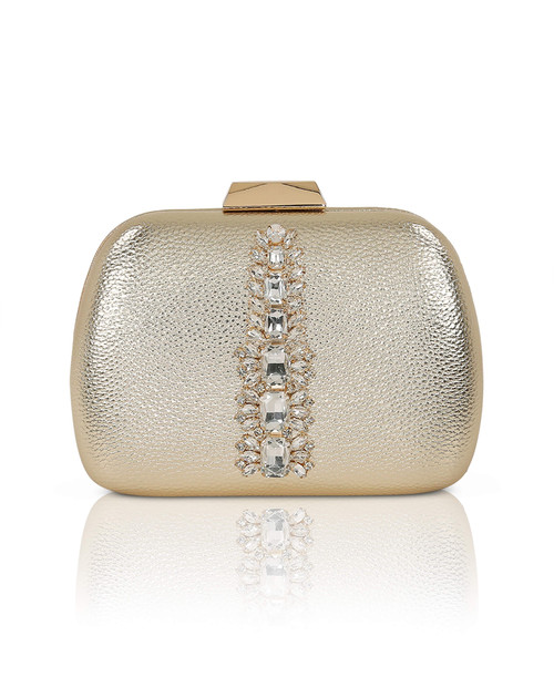 Gold | Halo Crystal Panel Minaudiere Front