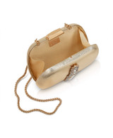 Gold | Halo Crystal Panel Minaudiere Open