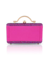 Neon Pink | Jude Crystal Top Handle Minaudiere Back