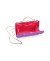 Neon Pink | Jude Crystal Top Handle Minaudiere Open