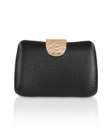 Black | Tatum Faux Leather Clutch Front