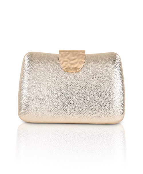Gold | Tatum Faux Leather Clutch Front