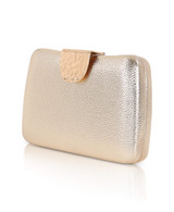 Gold | Tatum Faux Leather Clutch Side