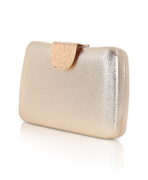 Gold | Tatum Faux Leather Clutch Side