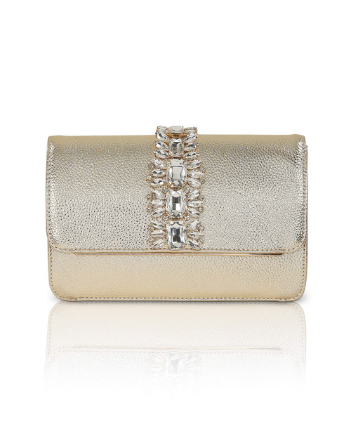 Gold | Lux Faux Leather Envelope Clutch Front