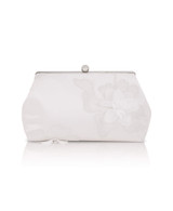 Ivory | Lila Floral Applique Pouch Clutch Back