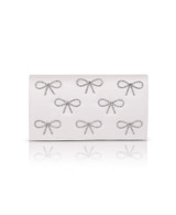 White | Julie Bow Embellished Flap Clutch Front