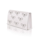 White | Julie Bow Embellished Flap Clutch Side
