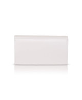 White | Julie Bow Embellished Flap Clutch Back