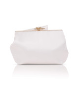 Ivory | Caroline Satin Origami Pouch Clutch  Back