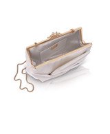 Ivory | Caroline Satin Origami Pouch Clutch  Open