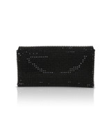 Black | Jayden Crystal Mini Envelope Clutch Back