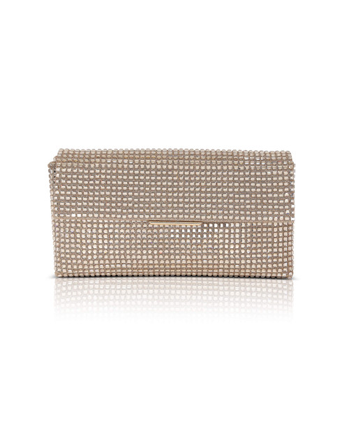 Gold | Jayden Crystal Mini Envelope Clutch Front