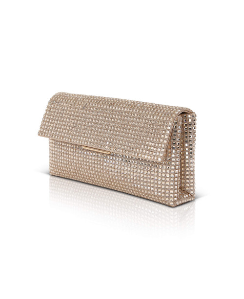 Gold | Jayden Crystal Mini Envelope Clutch Side
