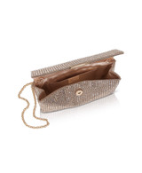 Gold | Jayden Crystal Mini Envelope Clutch Open
