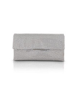 Silver | Jayden Crystal Mini Envelope Clutch Front