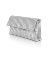 Silver | Jayden Crystal Mini Envelope Clutch Side