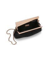 Black | Millie Mini Pleated Satin Pouch Open