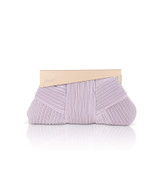 Lilac | Millie Mini Pleated Satin Pouch Front