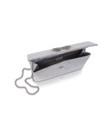 Silver | Alicia Sparkle Jacquard Envelope Clutch Open